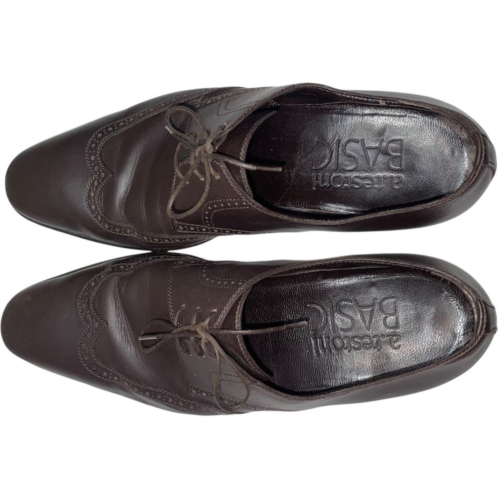 A. Testoni Basic Brown Leather Wing Tip Oxford Sh… - image 4